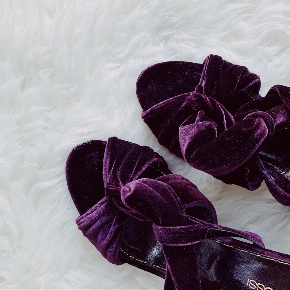 🥂Sergio Rossi ❣️Block Heel Velvet Sandals